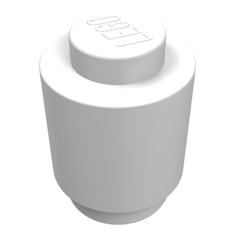 Lego Brick Round 1 x 1 Solid Stud / White