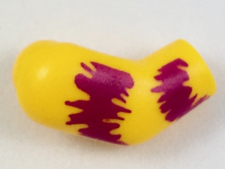 Lego Arm, Right with Magenta Tie-Dyed Stripes Pattern / Bright Light Orange