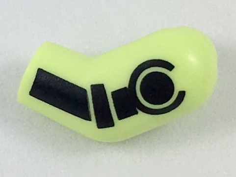 Lego Arm, Left with Black Minifigure Skeleton Pattern / Yellowish Green