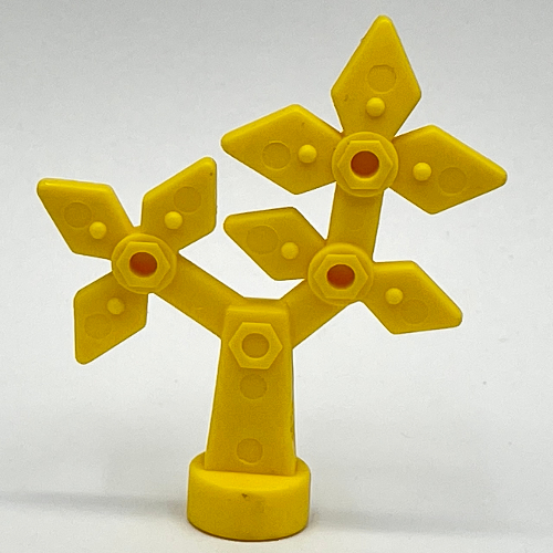 Lego Duplo Flower, Faux Metal Bolts and Rivets Design, 8 Petals / Yellow