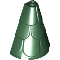 Lego Tower Roof 2 x 4 x 4 Half Cone Shaped with Roof Tiles / Dark Green