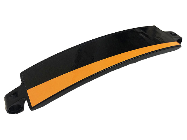Lego Technic, Panel Curved 3 x 13 with Orange Stripe Pattern Model Right Side (Sticker) - Set 42093