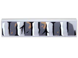 Lego Tile 1 x 4 with Bricks and Cracks Pattern Type 4 (Sticker) - Set 9473