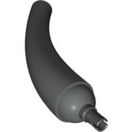 Lego Animal / Creature Body Part, Tail / Neck, Base Section with Black Pin / Dark Gray
