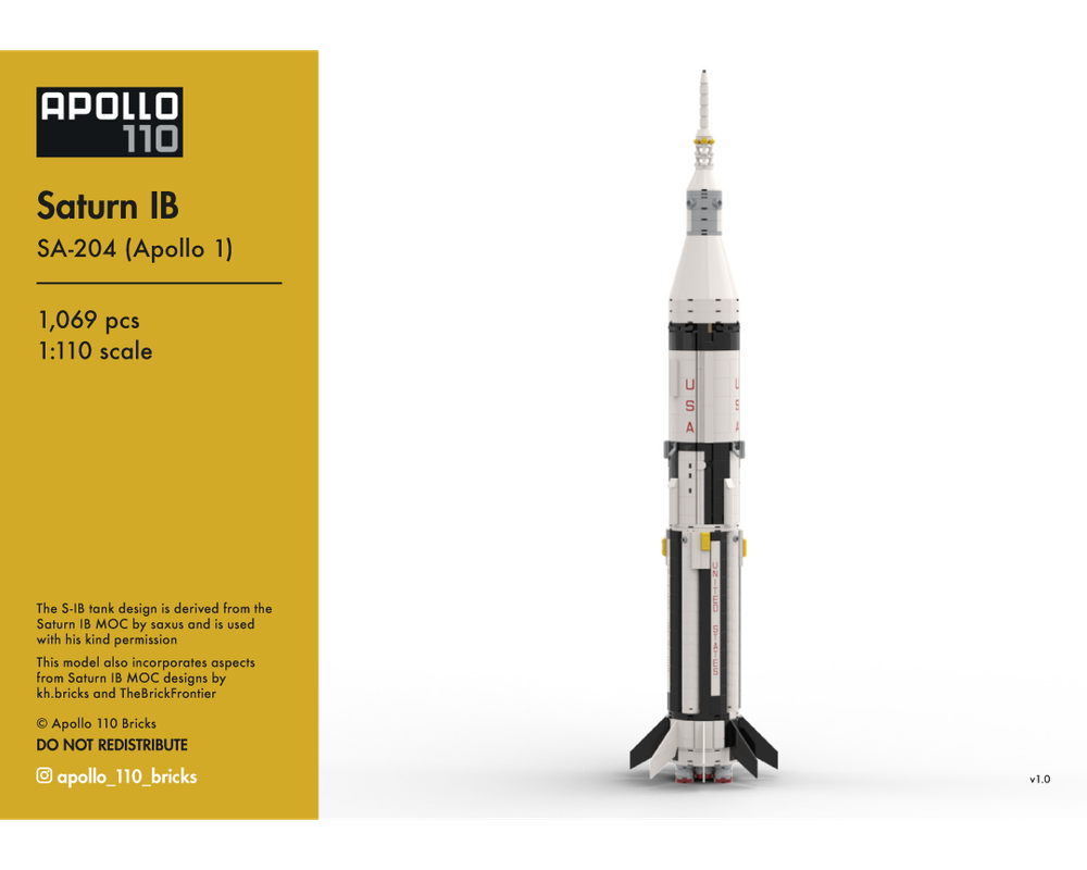 Lego Saturn IB – Apollo 1 [1:110 scale]