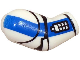 Lego Arm, Right with Armor Panels, Blue Stripe and Compad Pattern