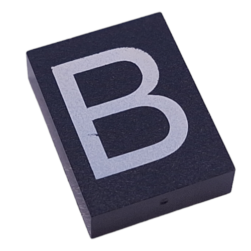 Lego Modulex Tile 3 x 4 with White 'B' Print, without Internal Supports / Modulex Tile Blue