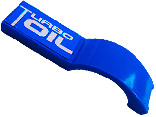 Lego Vehicle, Mudguard 1 x 4 1/2 with 'TURBO OIL' Pattern Model Left Side (Sticker) - Sets 6111 / 8662 / Blue