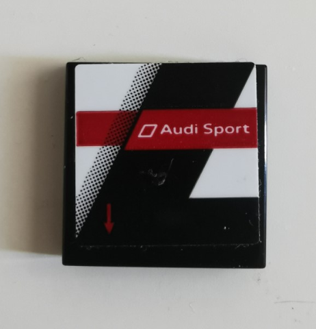Lego Tile 2 x 2 with White 'Audi Sport' Pattern Model Right Side (Sticker) - Set 75872