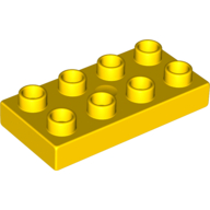 Lego Duplo Plate 2 x 4 / Yellow