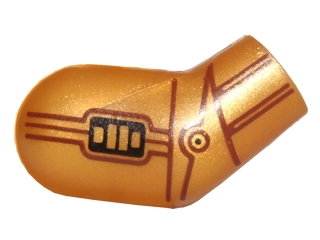 Lego Arm, Right with SW C-3PO Droid Pattern / Pearl Gold