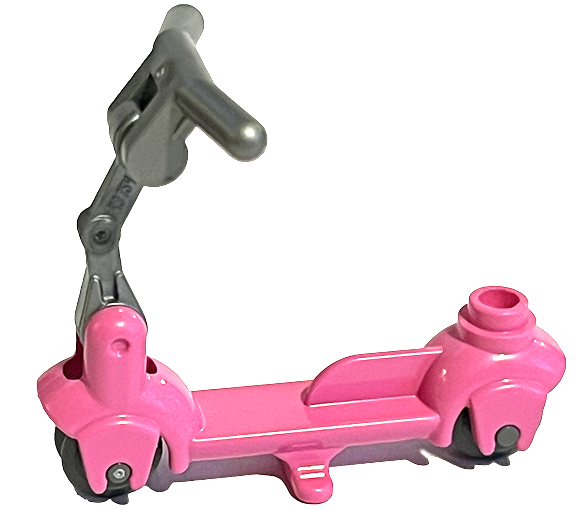 Lego Kick Scooter with Dark Bluish Gray Wheels, Flat Silver Steering Link, and Flat Silver Handlebars (36273 / 3464 / 30377 / 30031)