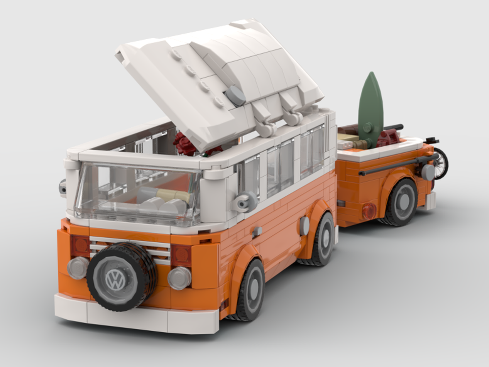 Lego 1973 Volkswagen T2 Camper Van with Trailer