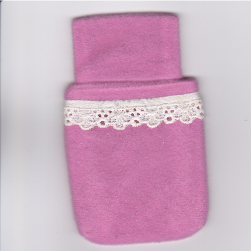 Lego Belville, Sleeping Bag / Child Pouch with Lace Trim / Medium Dark Pink