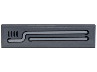 Lego Tile 1 x 4 with Light Bluish Gray Pipes and Black Vents Model Left Side Pattern (Sticker) - Set 70905
