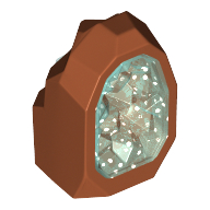 Lego Geode / Rock with Glitter Trans Light Blue Crystal / Dark Orange