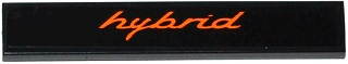 Lego Tile 1 x 6 with Orange 'hybrid' Pattern (Sticker) - Set 75912