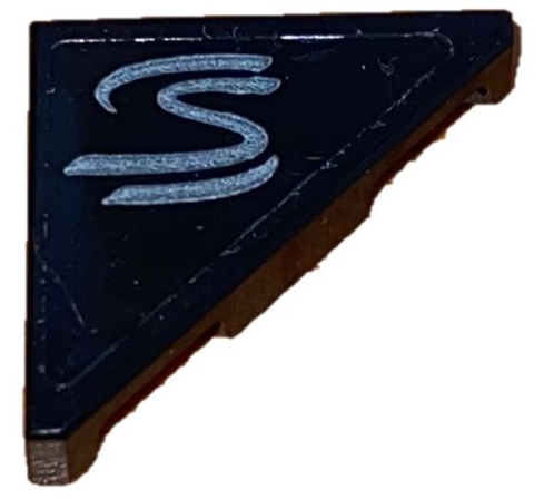 Lego Tile, Modified 2 x 2 Triangular with Stylized Letter S Pattern Model Right Side (Sticker) - Set 75892