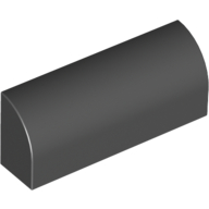 Lego Brick Curved 1 x 4 x 1 1/3 No Studs / Black