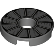 Lego Tile Round 2 x 2 with Hole with Turbine print