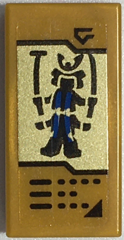 Lego Tile 1 x 2 with Buttons and Lord Garmadon on Gold Background Pattern (Sticker) - Set 70657