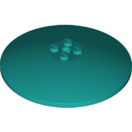 Lego Dish 8 x 8 Inverted [Radar], Solid Studs, Squared Anti-stud Underside / Dark Turquoise