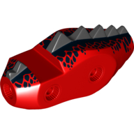 Lego Creature Body Part, Dragon Torso with Black Dorsal Scales Pattern / Red