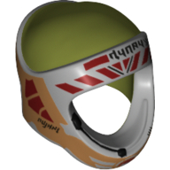 Lego Helmet Rebel, Open Face with B-wing Pilot Print / Light Bluish Gray