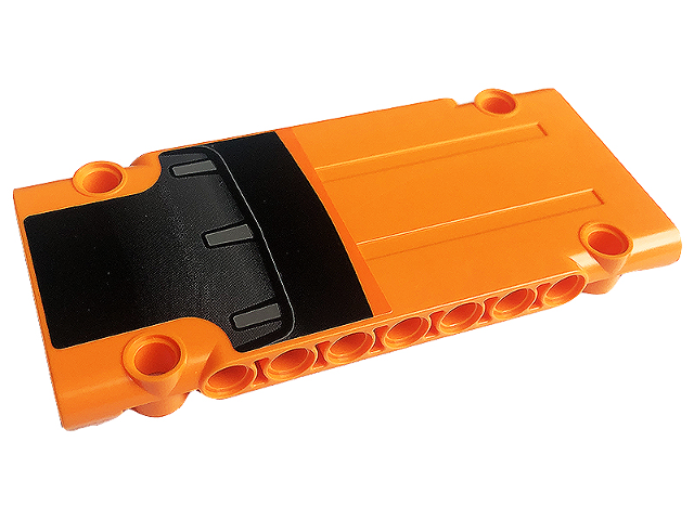 Lego Technic, Panel Plate 5 x 11 x 1 with Black and Dark Bluish Gray Air Intake Pattern (Sticker) - Set 42126 / Orange