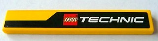 Lego Tile 1 x 6 with Black Line and LEGO TECHNIC Logo Pattern Model Right (Sticker) - Set 8069