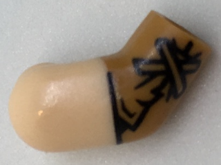 Lego Arm, Right with Light Nougat Short Sleeve and Black Stitched Fur Cuff Pattern / Medium Nougat