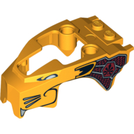 Lego Fairing, Fly Wheel, Lion Shape with Gold and Dark Red Print