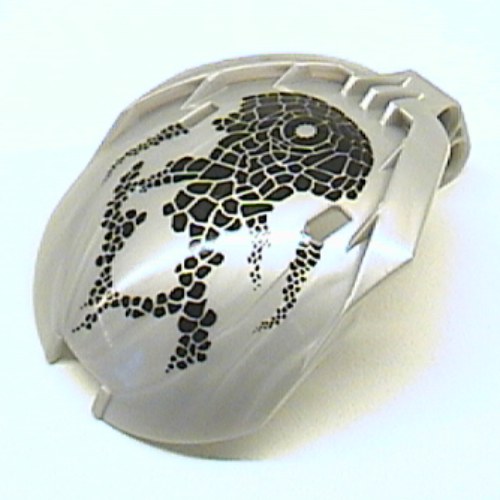 Lego Windscreen Bohrok 4 x 5 x 7 with Black Scales and Nuhvok-Kal Logo
