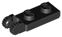 Lego Hinge Plate 1 x 2 Locking with 2 Fingers on End / Black