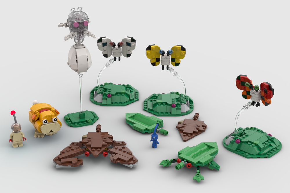 Lego Pikmin 4 - Spectralids, Honeywisp, and Leaves