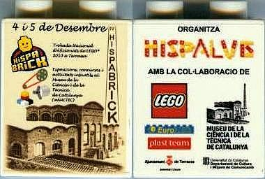 Lego Duplo, Brick 1 x 2 x 2 with HISPABRICK 4 i 5 de Desembre (2010) and HISPALUG Pattern