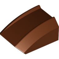 Lego Brick Curved 2 x 2 with Lip, No Studs / Reddish Brown