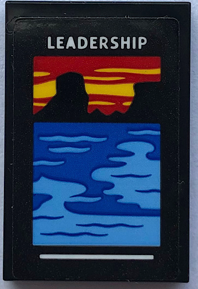Lego Tile 2 x 3 with Motivational Poster with 'LEADERSHIP', Sea and Sunset Pattern (Sticker) - Set 21336
