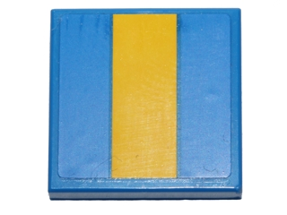 Lego Tile 2 x 2 with Yellow Stripe Pattern (Sticker) - Set 40192