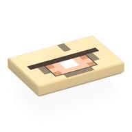 Lego Tile 2 x 3 with Painting Of Mayor, Key, Gold Frame Print / Tan