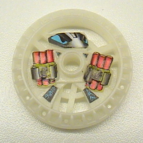Lego Technic Disc 5 x 5 Notched, Dynamite Print / Glow In Dark Opaque