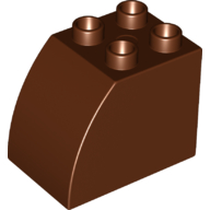 Lego Duplo Brick 2 x 3 x 2 with Curved Top / Reddish Brown