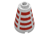 Lego Cone 2 x 2 x 2, Blocked Open Stud and Horizontal Red Stripes Print