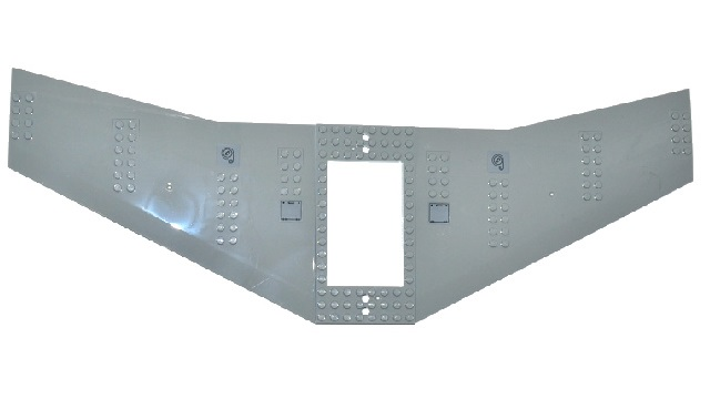 Lego Wing Plate 20 x 56 x 2/3 with 6 x 10 Cutout and 4 Holes with Filler Caps and Hatches Pattern (Stickers) - Set 60104
