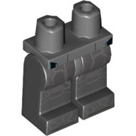 Lego Hips and Black Legs with Dark Bluish Grey Armour Print / Dark Bluish Gray
