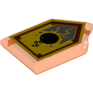 Lego Tile Special 2 x 3 Pentagonal with Nexo Power Shield Print - Ground Pound