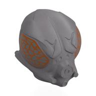 Lego Minifig Head Special, Protocol Droid with Large Speckled Copper/Silver Eyes and Breathing Mask Print (4-LOM) / Flat Silver