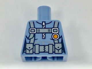 Lego Torso Female Outline Scuba Suit with Utility Belt with 2 Pouches Pattern / Sand Blue