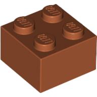 Lego Brick 2 x 2 / Dark Orange