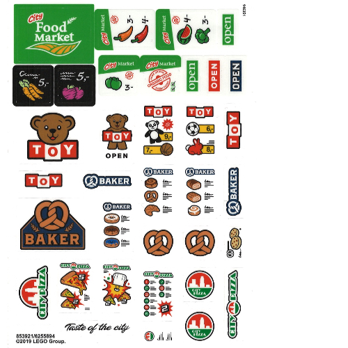 Lego Sticker Sheet 1 for Set 853921-1 / [No Color/Any Color]